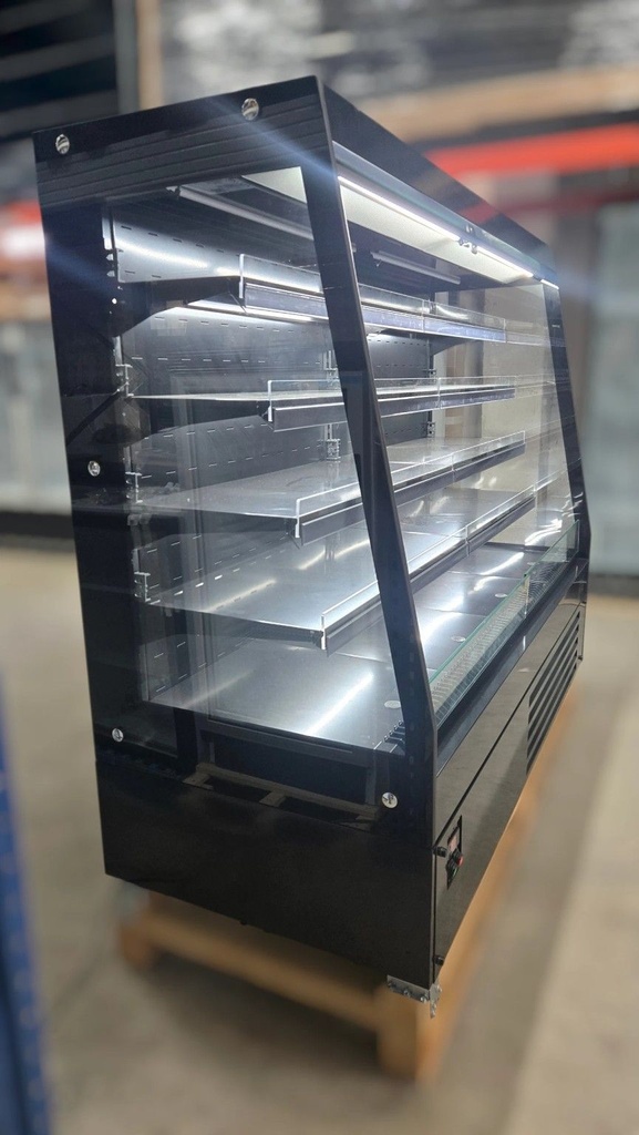 Полу - вертикална хладилна витрина VESTA 250 / 2500x800x1600mm , Plug in, R290, отворена с нощна щора
