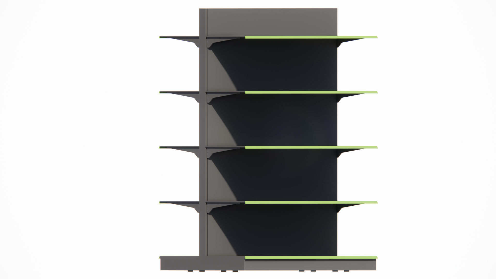 Стелаж ГОНДОЛА Стандарт * 400х500х1650мм , Рафтове: В400+4х400мм