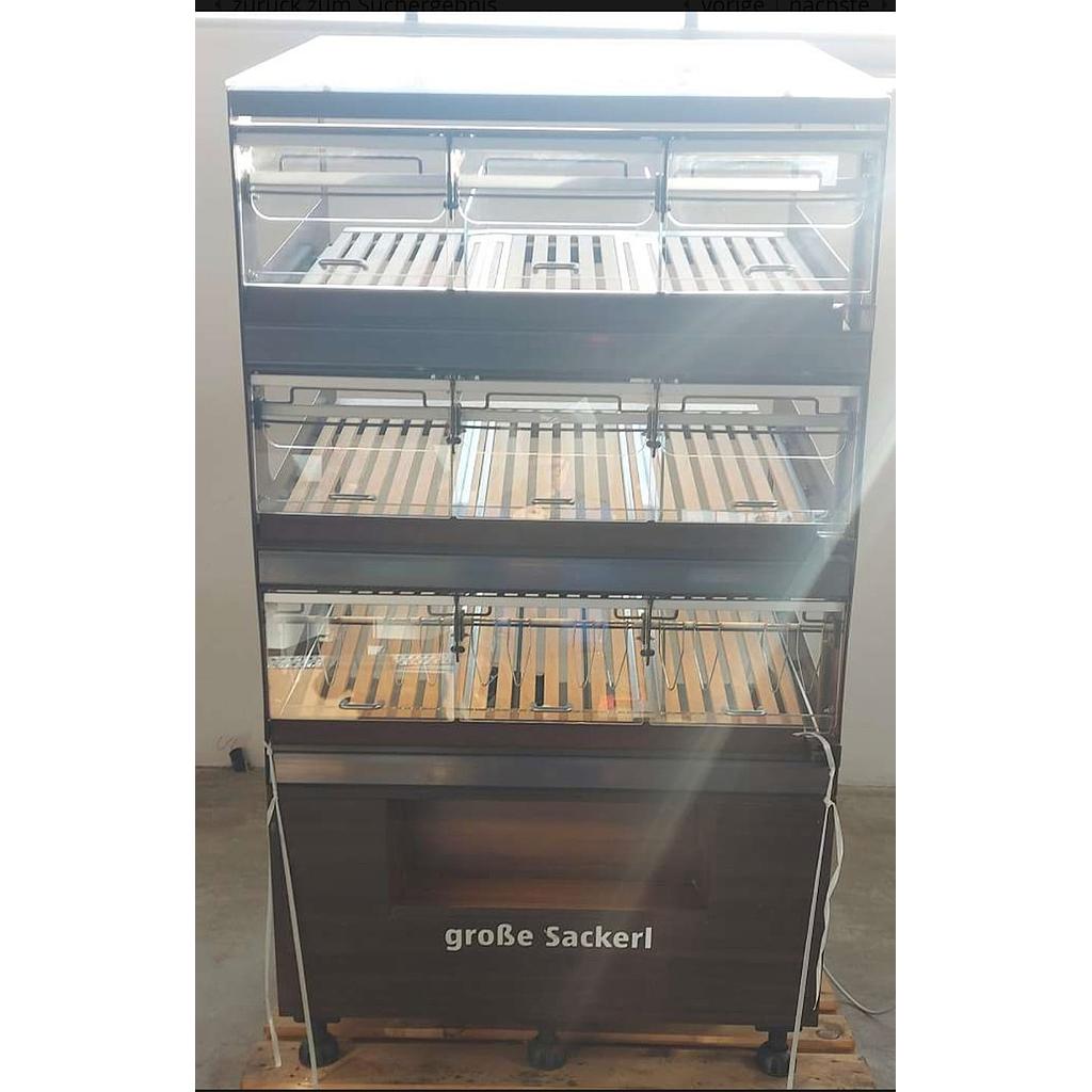 Bread rack with glass doors 3x3, size 100x80x194