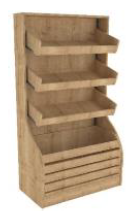 WOODEN BAKERY STAND 450х1000x1950 MDF W/PVC