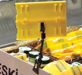 Small clip with label holder, arm 50mm / Black