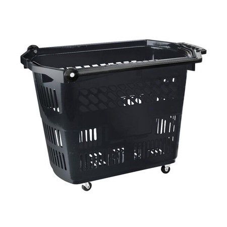 Basket with wheels 54 lt - black