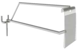 Кука единична 250мм с ценник, за перфориран гръб