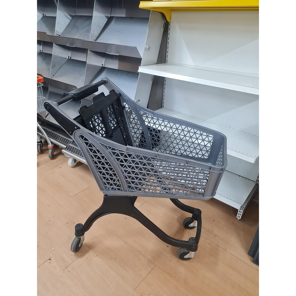 Plastic shopping trolley 100lt / Silver