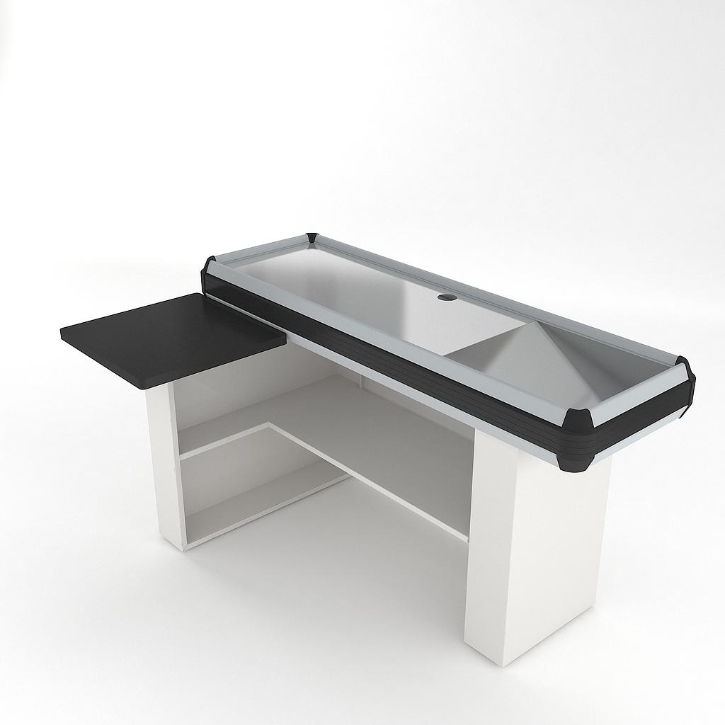 BLACK SEA CHECKOUT L TYPE DESK W/O BELT (ECO) - (R) L:1600 D:1000 / H:900
