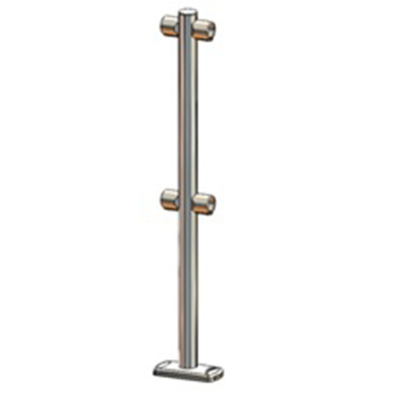 Two-way column 90o with 4 connections - inox