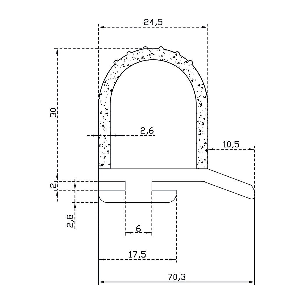 Refrigerator Door Seal I-408-03B