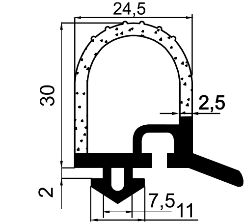 Refrigerator Door Seal I-408-04B