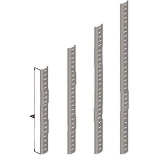 Vertical perforated profile for refrigerator shelf holder