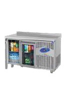 Refrigerator table with glass doors, 141x60x85