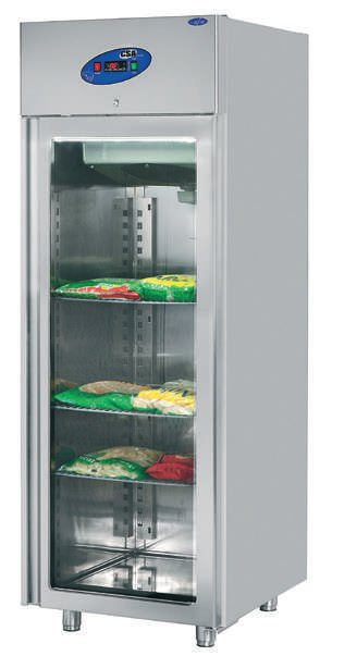 Stainless steel refrigerator 0/+8, 70x71x207, trays 60x40