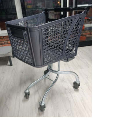 Spider plastic shopping trolley 80 lt / black metal legs