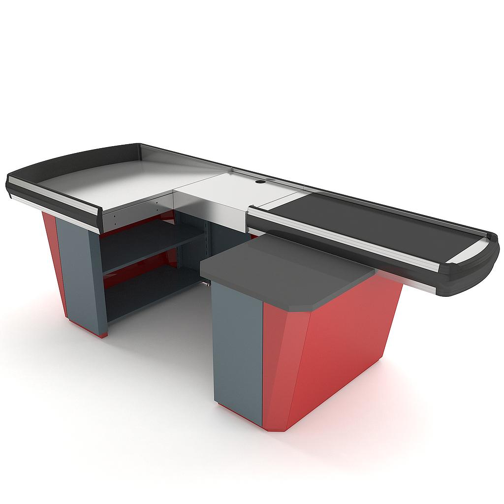 Касов бокс OVAL &quot;L&quot; с подвижна лента , отвор за скенер 2400х1100х900мм - ДЕСЕН