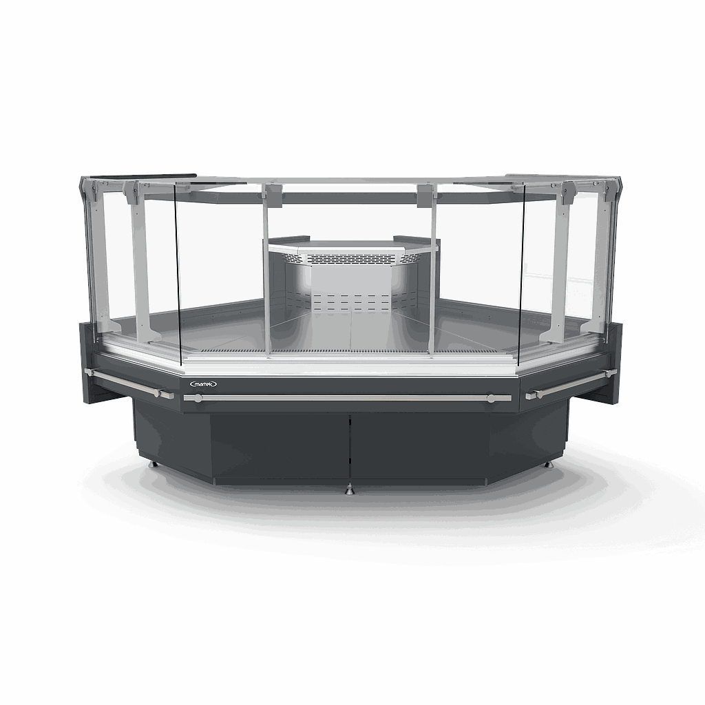 BARBUDA L PLATINUM Freestanding display cabinet Corner 90º, Plug-in