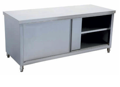 Stainless steel cabinet with sliding door 140x60x85