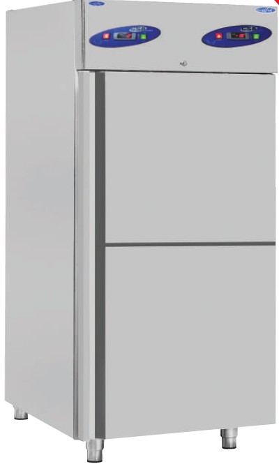 Refrigerator stainless steel two doors 0/+8 &amp; -10/-22, 70x81x207