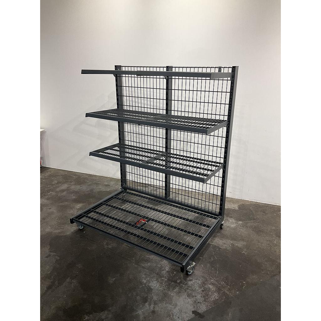 Rack - trolley for fruits and vegetables on wheels grid 131x90x160cm RAL7016