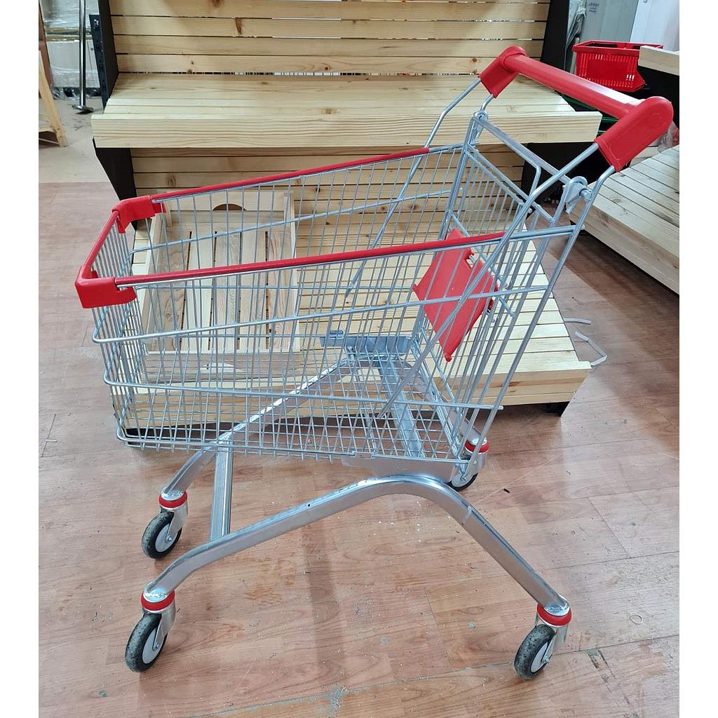 Metal shopping cart orange 100 liters