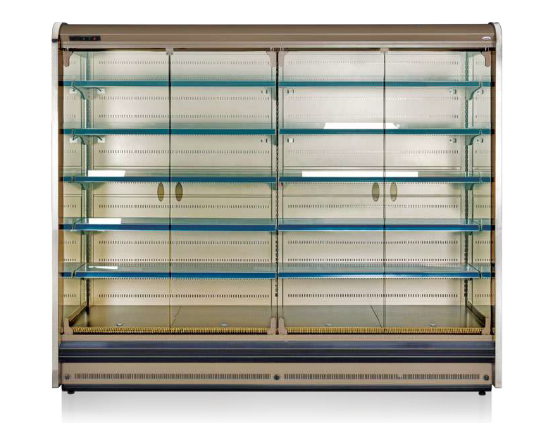 SARDINYA HM DAIRY CABINET / REMOTE / SINGLE GLASS DOORS / LED LIGHTING ON EACH SHELF / BASE +5 SHELFS / ALUMINUM PROTECTIVE BUMPER 3750x910x2200mm