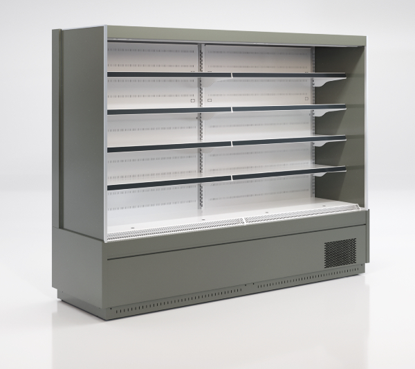 SAMOS M PLUG IN DAIRY CABINET / OPEN TYPE / BASE +4 SHELVES / PROTECTIVE BUMPER / NIGHT CURTAIN 973x910x2030mm