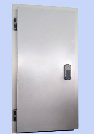 EMBEDDED HINGED DOOR FOR I-800 GROUP - RIGHT - 90*190 - WING THICKNESS: 100mm - FRAME TICNESS :80mm - WITH DOORSTEP - WITH RESISTANCE - WITH I-266 HINGE - 2 PCS I-34-10 - WHITE PAINTED GALVANIZED STEEL 