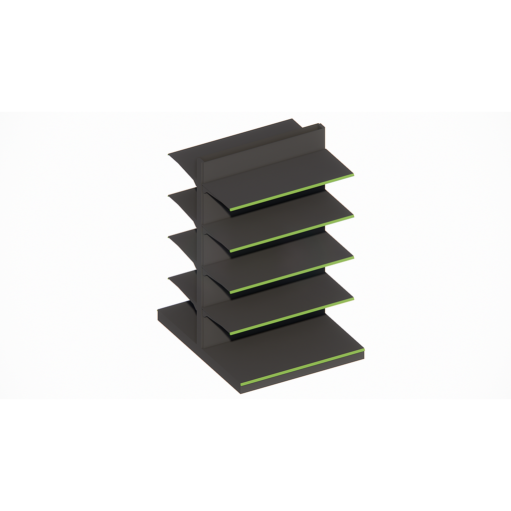 DOUBLE SIDE GONDOLA UNIT * 500x1250x1650mm, Shelves: B500 + 4x400mm